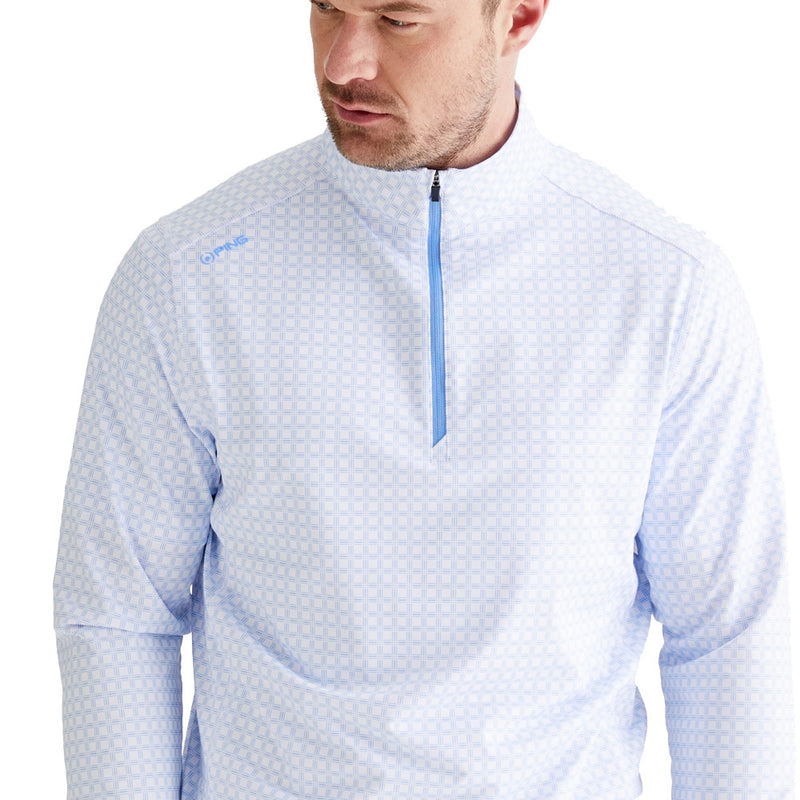 Ping Latham 1/2 Zip Mid Layer  - Cornflower Blue/White