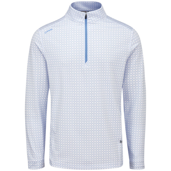 Ping Latham 1/2 Zip Mid Layer  - Cornflower Blue/White