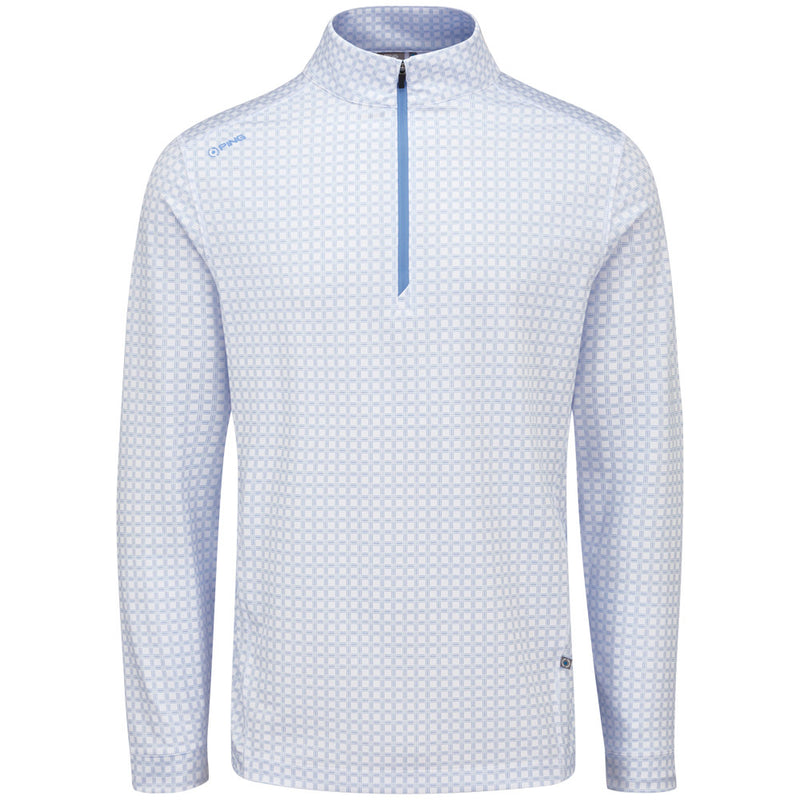 Ping Latham 1/2 Zip Mid Layer  - Cornflower Blue/White