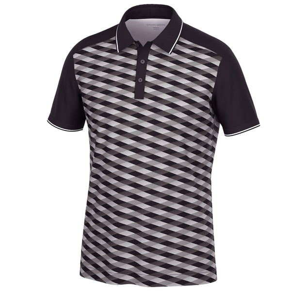 Galvin Green Marlon Polo Shirt - Black/Sharkskin