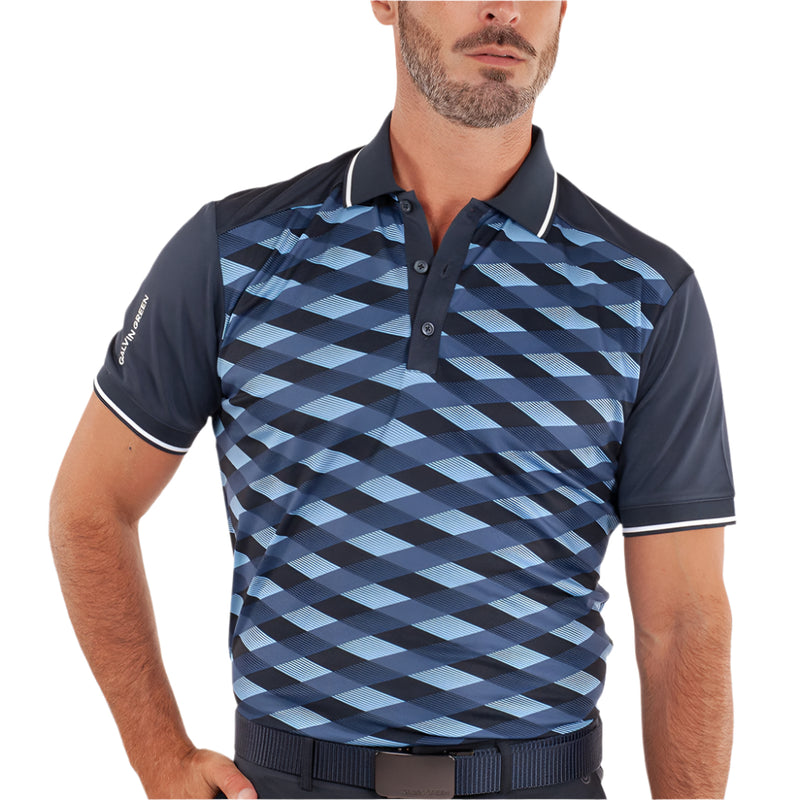 Galvin Green Marlon Polo Shirt - Navy/Moonlight Blue