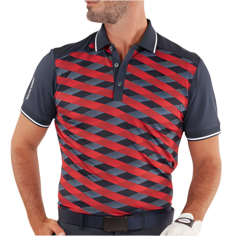 Galvin Green Marlon Polo Shirt - Navy/Red