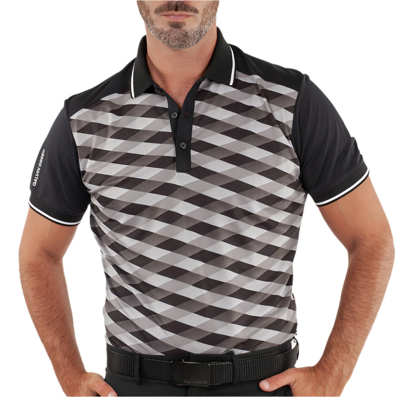 Galvin Green Marlon Polo Shirt - Black/Sharkskin