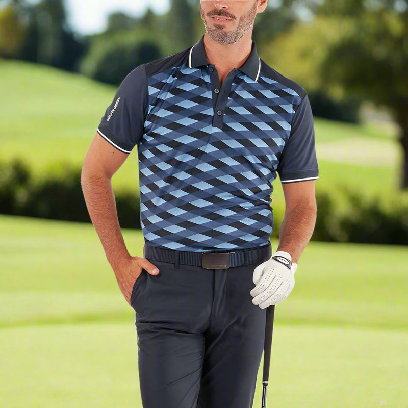 Galvin Green Marlon Polo Shirt - Navy/Moonlight Blue