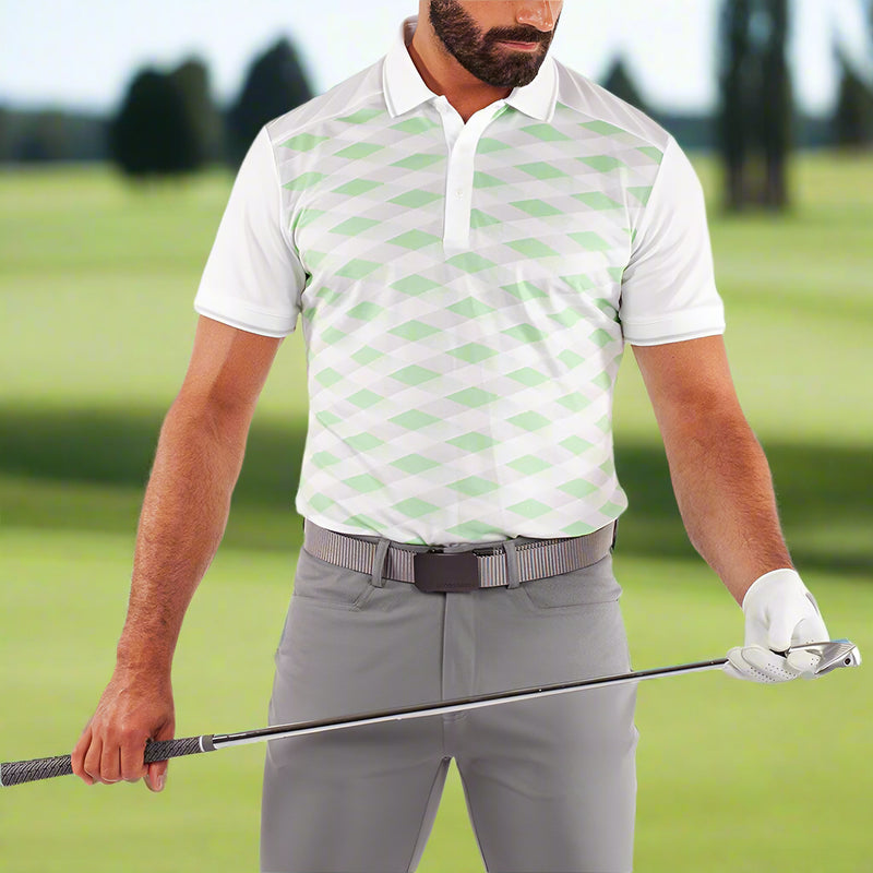 Galvin Green Marlon Polo Shirt - White/Fresh Green