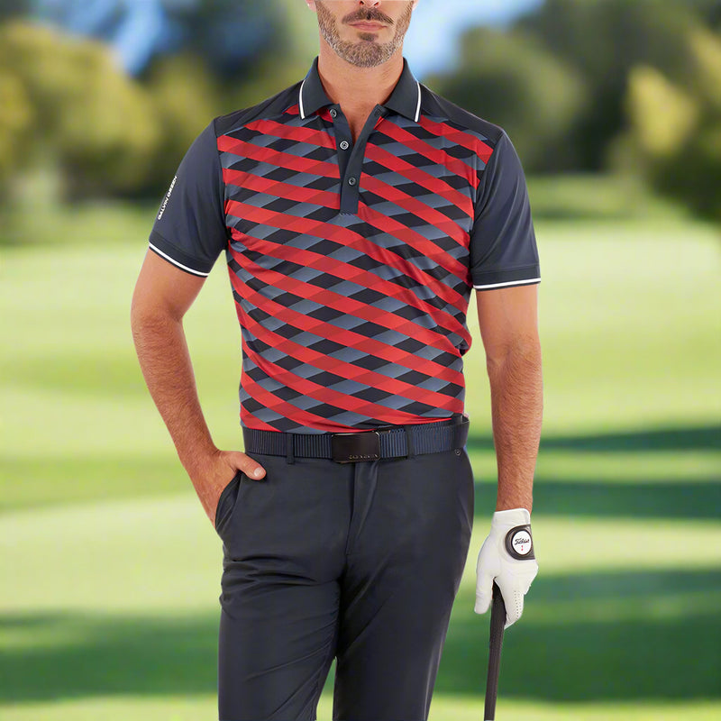 Galvin Green Marlon Polo Shirt - Navy/Red