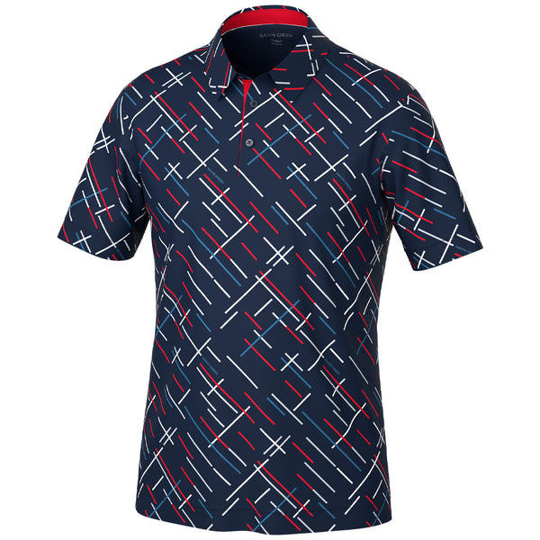 Galvin Green Mathias Polo Shirt - Navy/Red