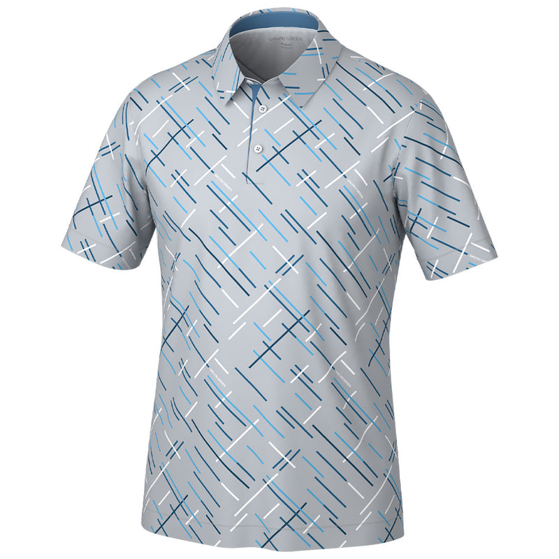 Galvin Green Mathias Polo Shirt - Cool Grey/Navy