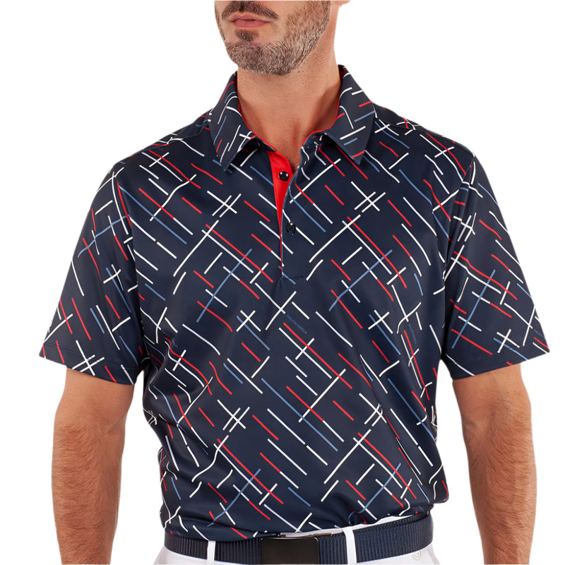 Galvin Green Mathias Polo Shirt - Navy/Red