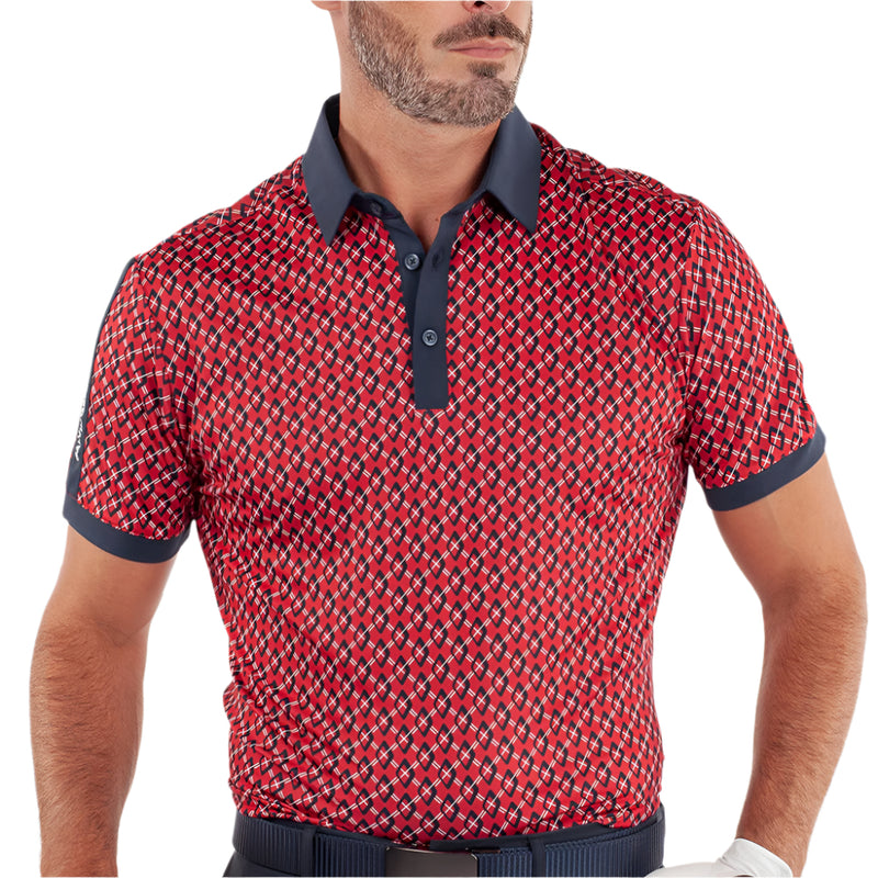 Galvin Green Maxwell Polo Shirt - Red/Navy