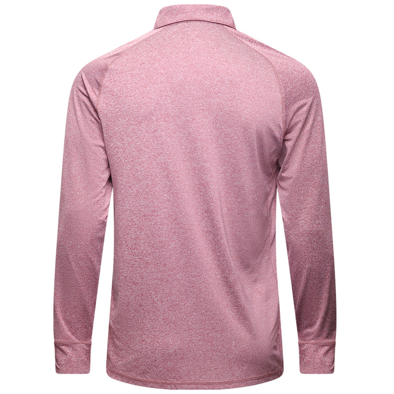 Mizuno Melange Longsleeve Polo Shirt - Burgundy