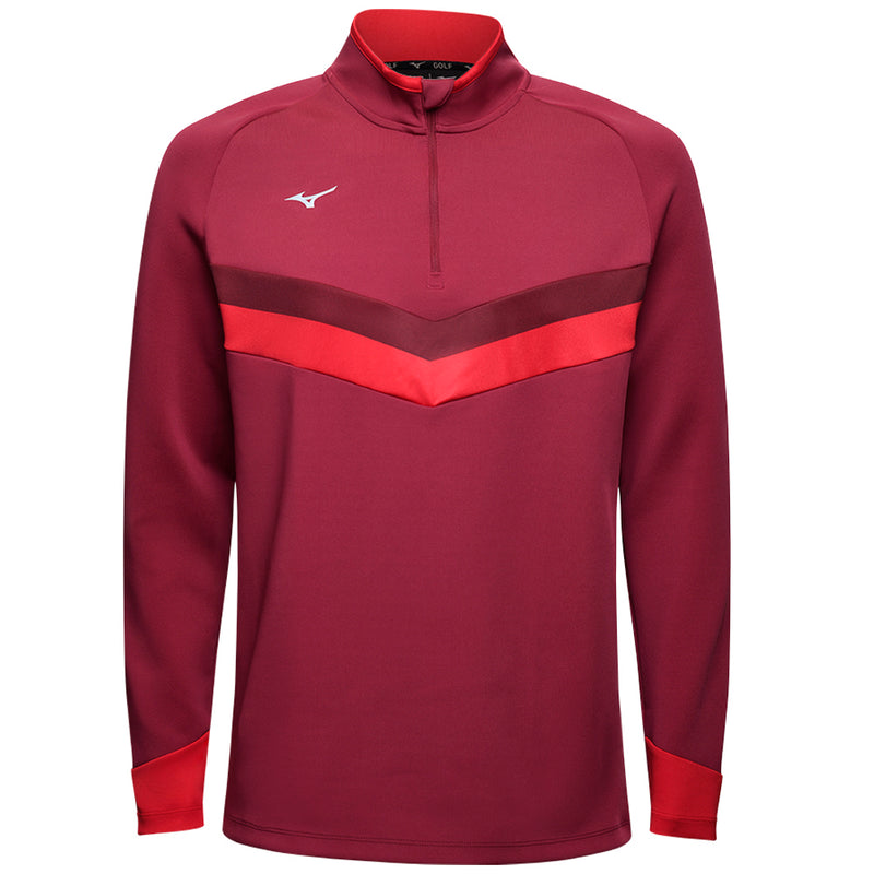 Mizuno V Stripe 1/4 Zip Pullover - Burgundy