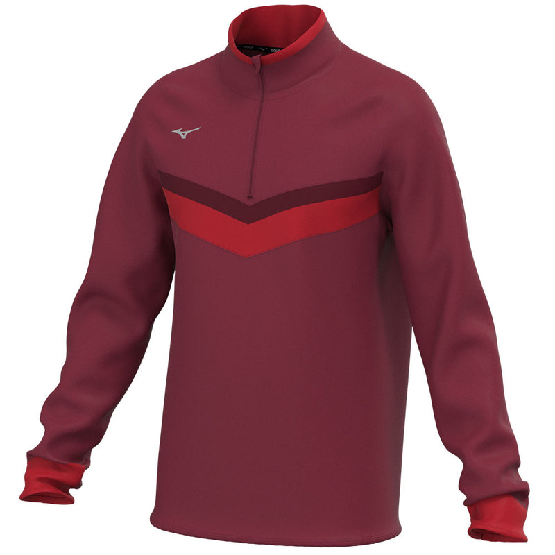 Mizuno V Stripe 1/4 Zip Pullover - Burgundy