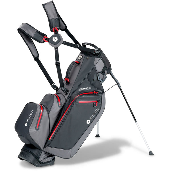 Motocaddy Hydroflex Waterproof Stand Bag - Charcoal/Red