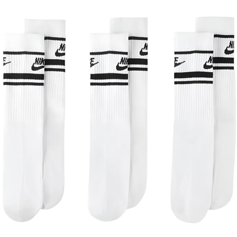 Nike Dri-FIT Everyday Essential Crew Socks (3 Pairs) - White/Black