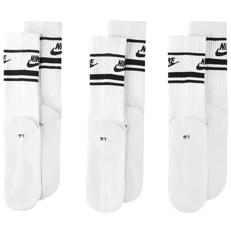 Nike Dri-FIT Everyday Essential Crew Socks (3 Pairs) - White/Black