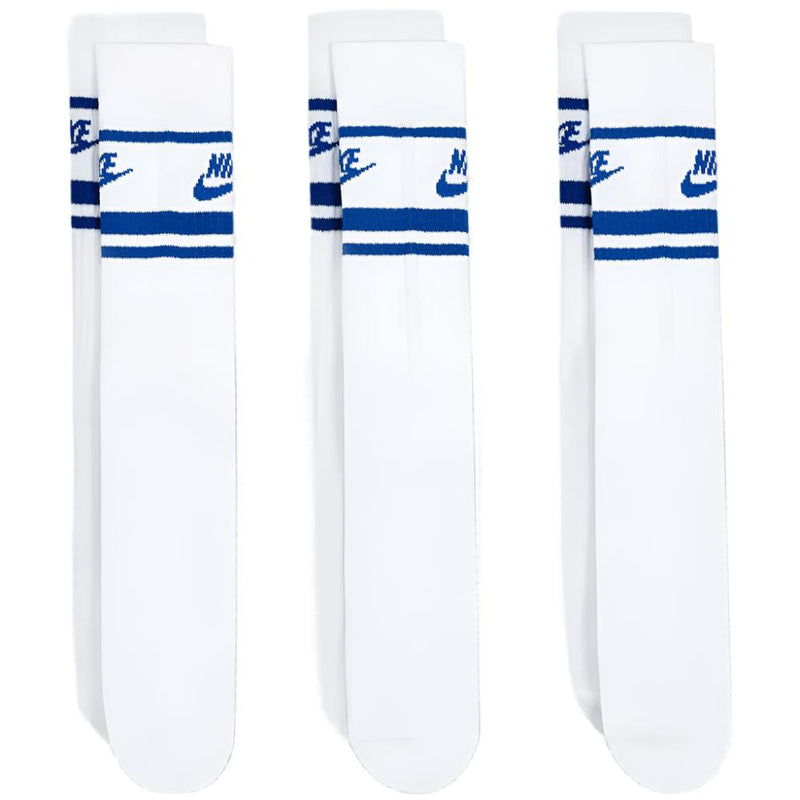 Nike Dri-FIT Everyday Essential Crew Socks (3 Pairs) - White/Game Royal