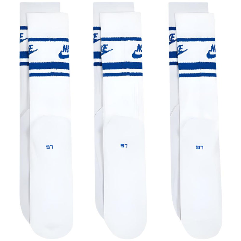 Nike Dri-FIT Everyday Essential Crew Socks (3 Pairs) - White/Game Royal