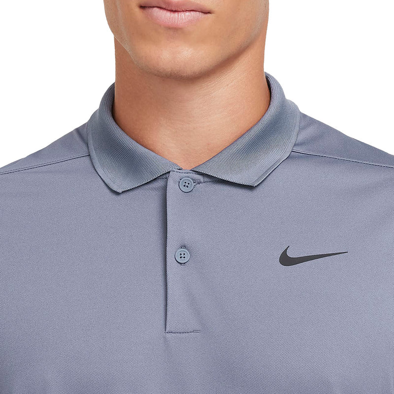 Nike Dri-FIT Victory Solid Long Sleeve Polo Shirt - Light Carbon/Black