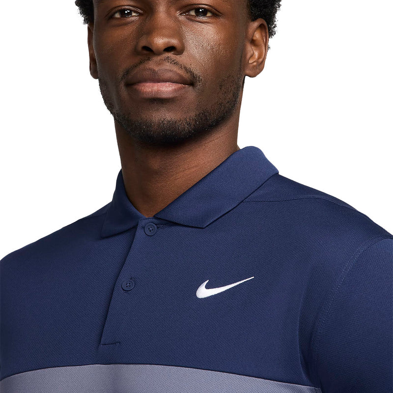 Nike Dri-FIT Victory+ Solid Polo Block - Midnight Navy/Obsidian/White