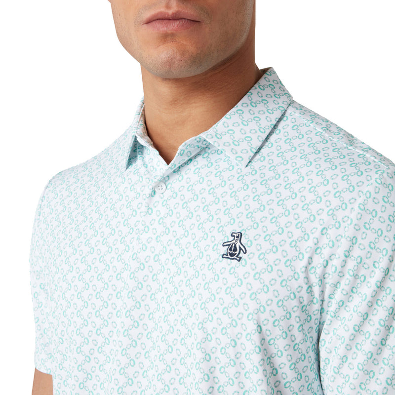 Original Penguin All-Over Lifesaver Print Polo Shirt - Bright White