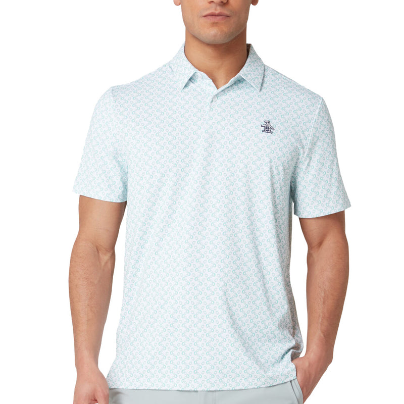 Original Penguin All-Over Lifesaver Print Polo Shirt - Bright White