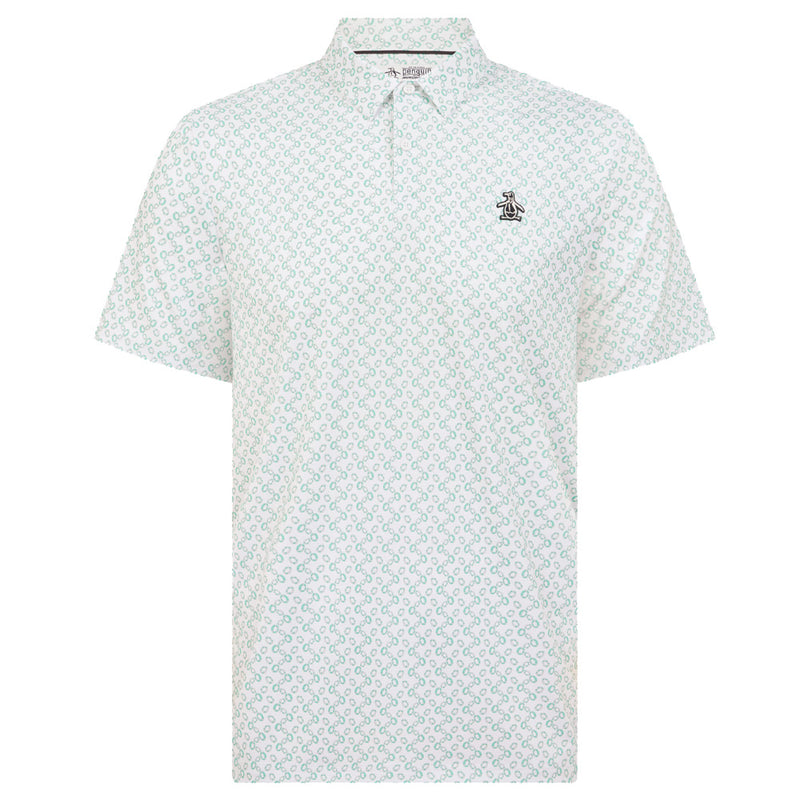 Original Penguin All-Over Lifesaver Print Polo Shirt - Bright White