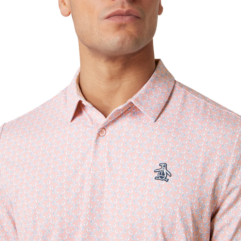 Original Penguin All-Over Lifesaver Print Polo Shirt - Charm Pink