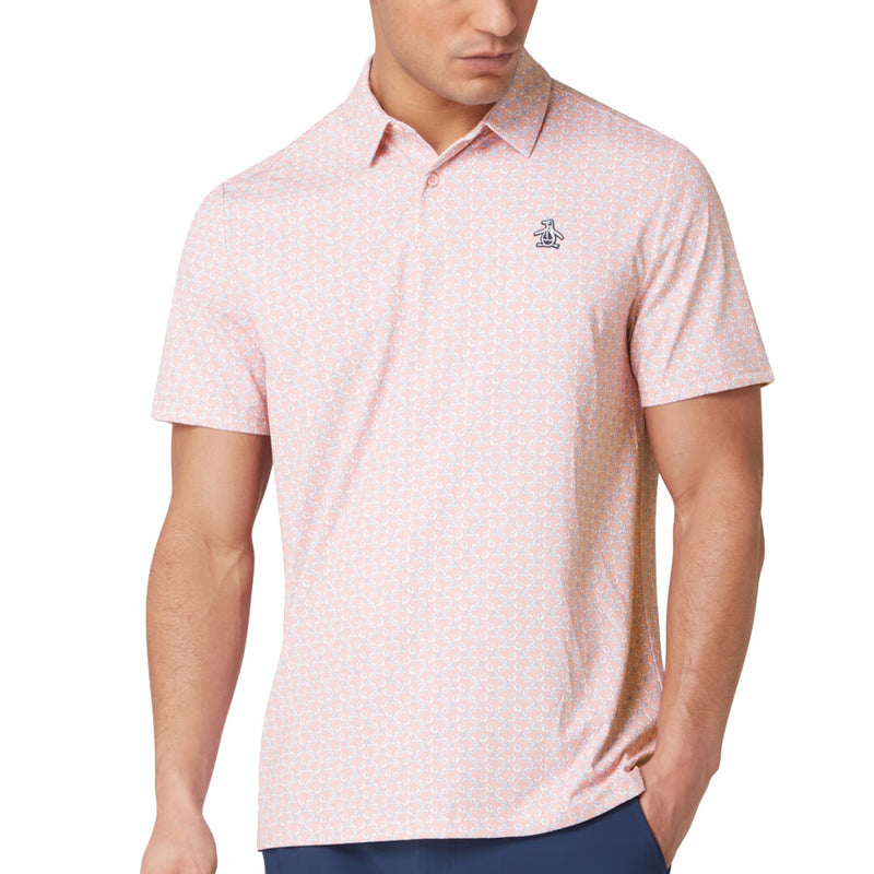 Original Penguin All-Over Lifesaver Print Polo Shirt - Charm Pink