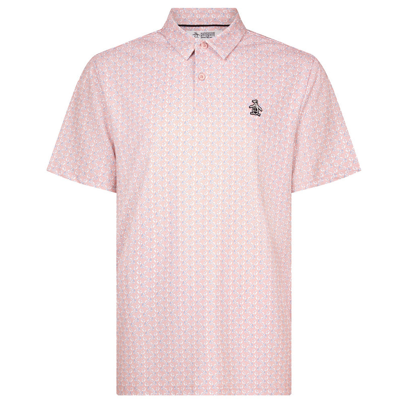 Original Penguin All-Over Lifesaver Print Polo Shirt - Charm Pink