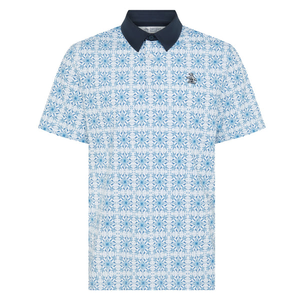 Original Penguin Pete’s Cocktail Windowpane Polo Shirt - Bright White