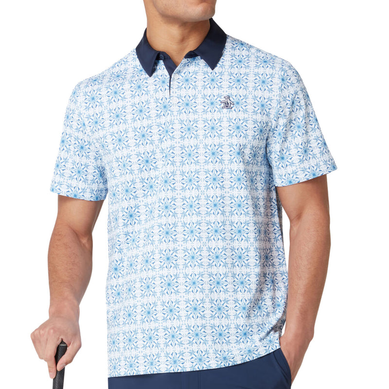 Original Penguin Pete’s Cocktail Windowpane Polo Shirt - Bright White