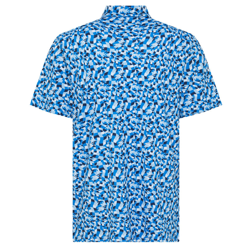 Original Penguin Underwater Mosaic Geo Polo Shirt - French Blue