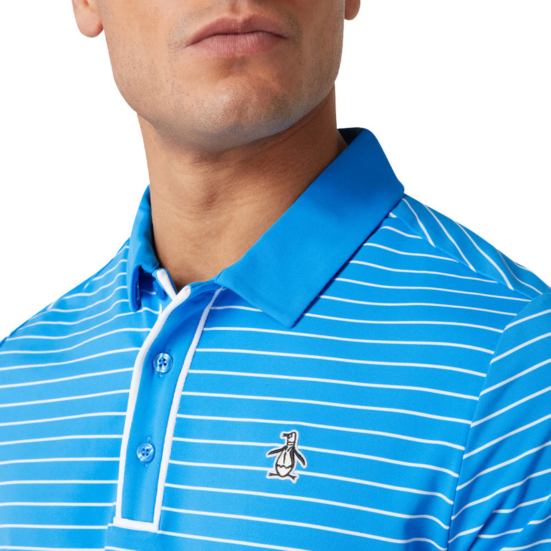 Original Penguin Heritage Stripe Polo Shirt - French Blue