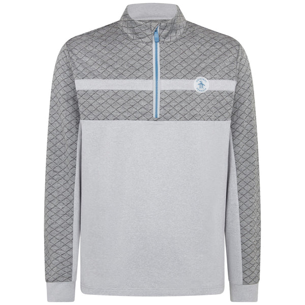 Original Penguin 1/4 Zip Heritage Block Pullover - Quarry Heather