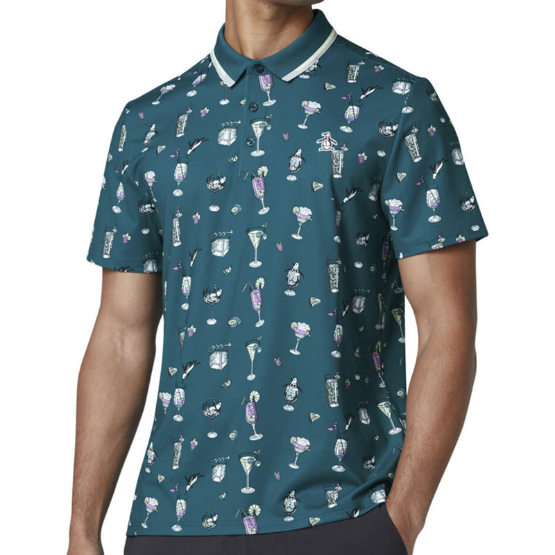 Original Penguin All Over 19th Hole Conversational Polo Shirt - Corsair