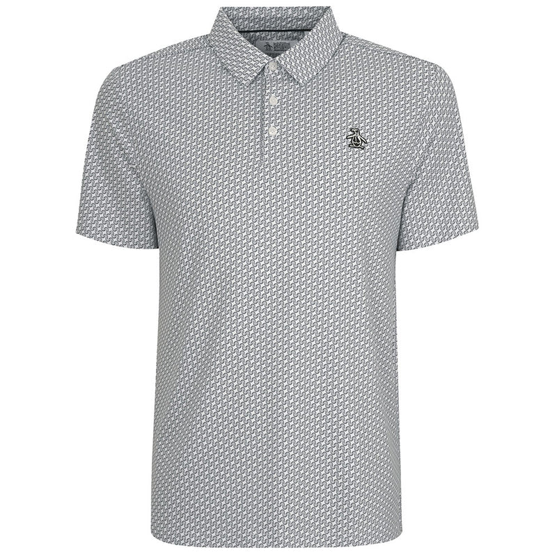 Original Penguin All Over Heritage Geo Print Polo Shirt - Quarry