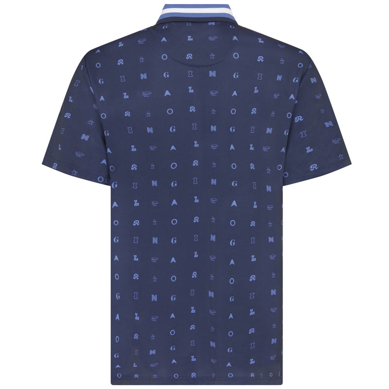 Original Penguin All Over Pete Print Polo Shirt - Black Iris