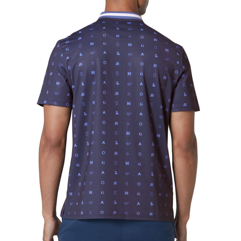 Original Penguin All Over Pete Print Polo Shirt - Black Iris