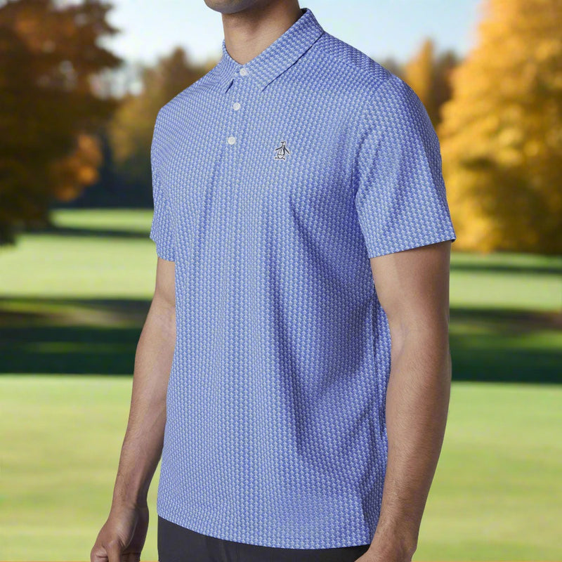 Original Penguin All Over Pete Printed Polo Shirt - Amparo Blue