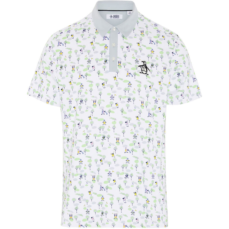 Original Penguin Pete On The Course Large Pete Logo Polo Shirt - Bright White