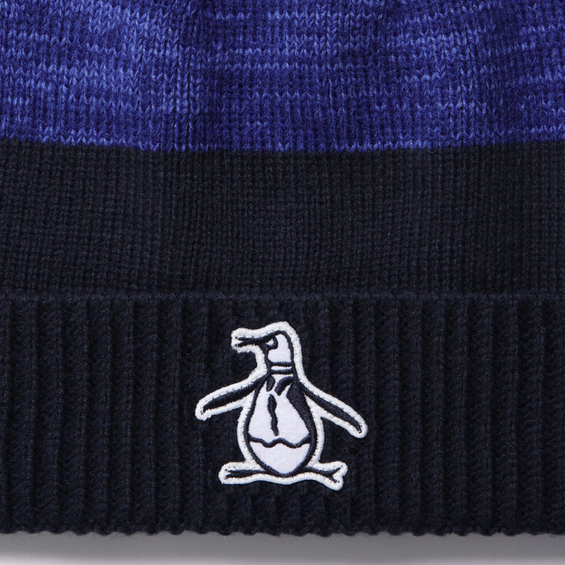 Original Penguin Rib Cuff Pom Beanie Hat - Black Iris