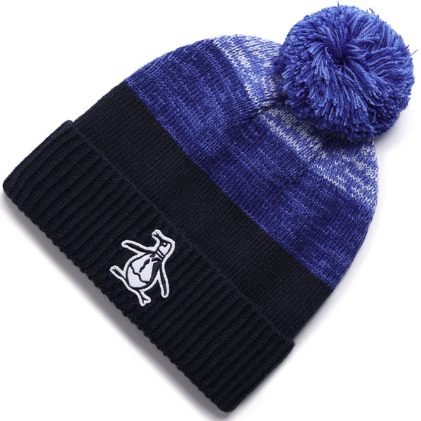 Original Penguin Rib Cuff Pom Beanie Hat - Black Iris