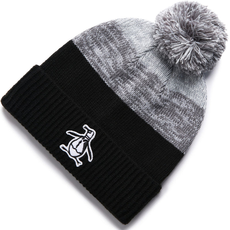 Original Penguin Rib Cuff Pom Beanie Hat - Caviar