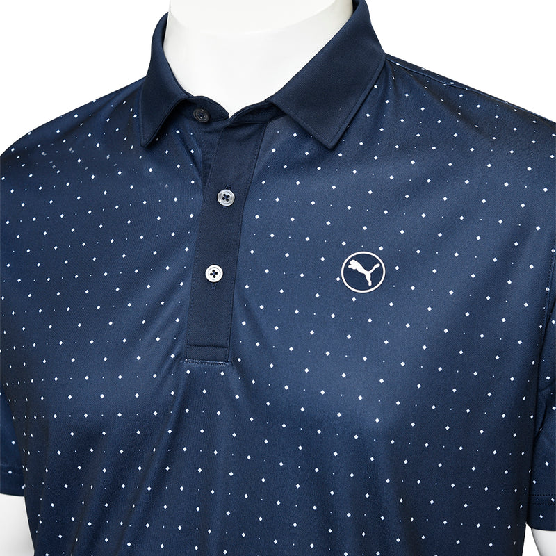 Puma Pure Geo Polo Shirt - Deep Navy/White Glow