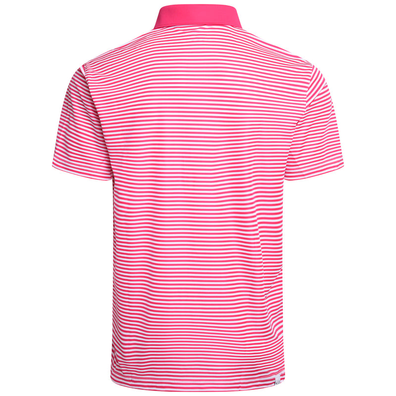 Puma Pure Stripe Polo Shirt - Aqua Blue/Garnet Rose