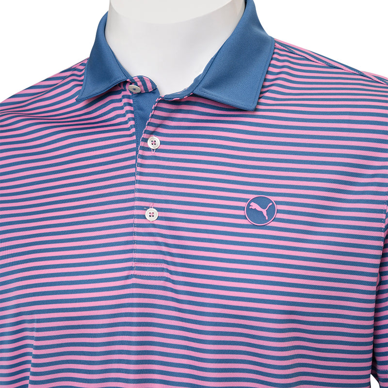 Puma Pure Stripe Polo Shirt - Blue Horizon/Mauved Out