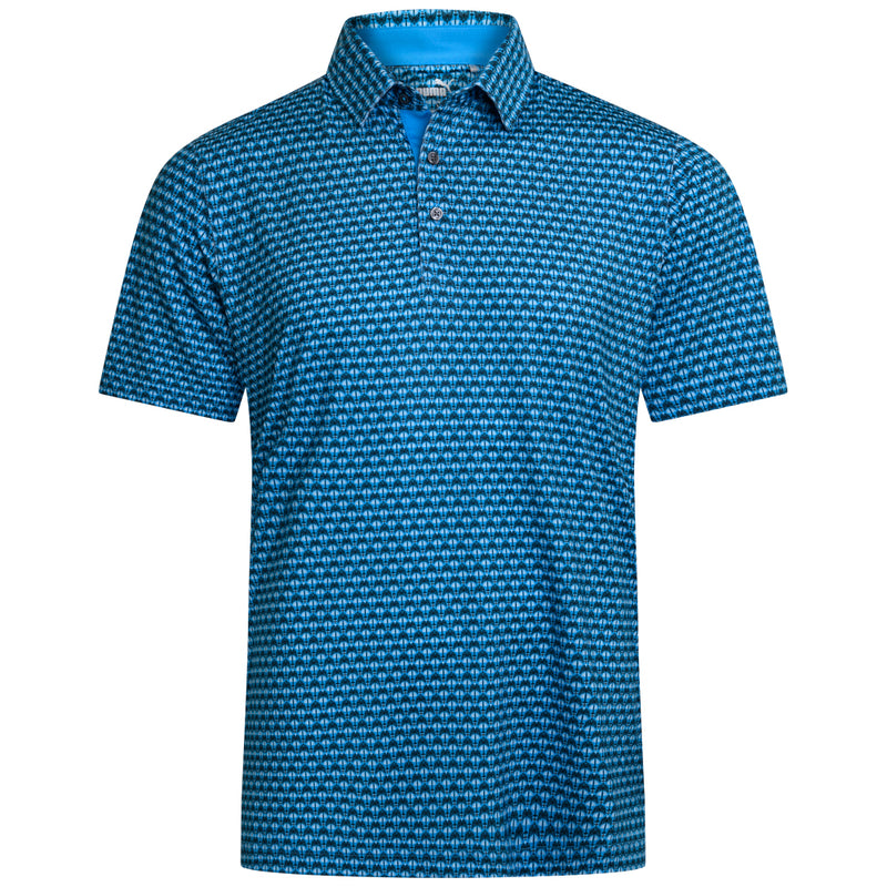 Puma MATTR Palm Deco Polo Shirt - Aqua Blue/Black