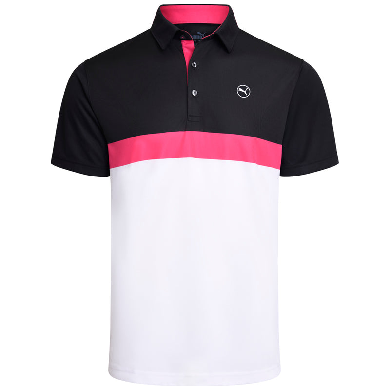 Puma Pure Colorblock Polo Shirt - White Glow/Black