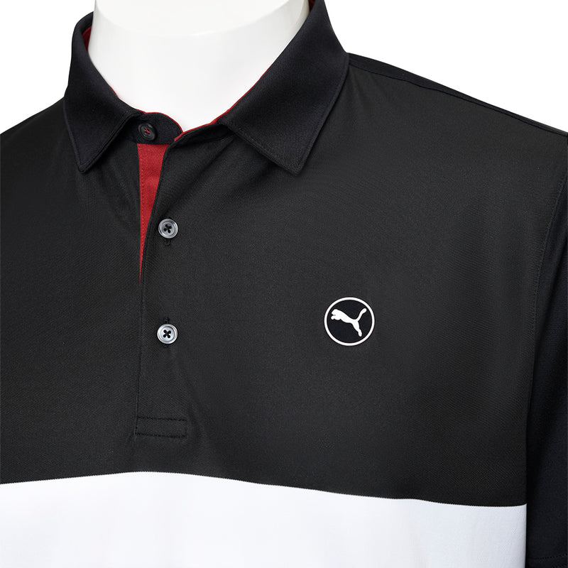 Puma Pure Colorblock Polo Shirt - Intense Red/Puma Black